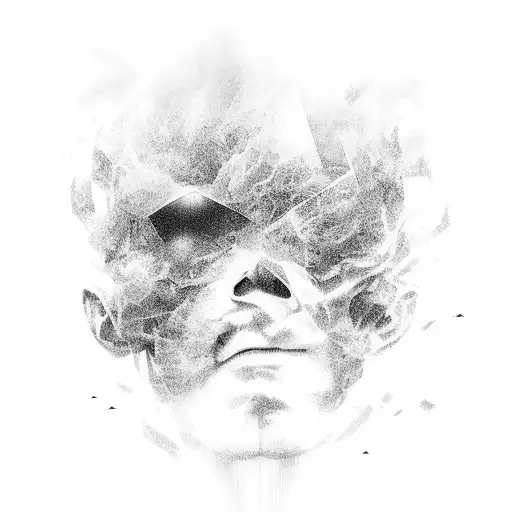 Man Fading Into Light Heaven