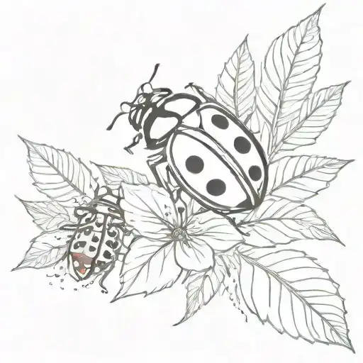 Plant And Ladybug And Heart