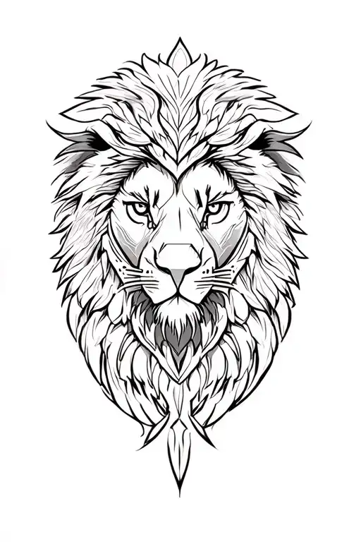 Eagle And A Lion Tribal Design