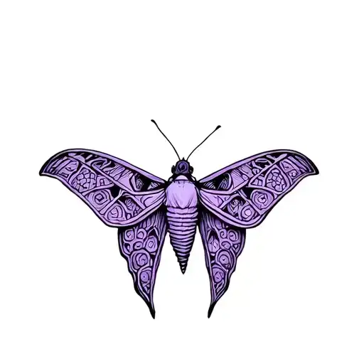 Moth With Lilac Colors Inside