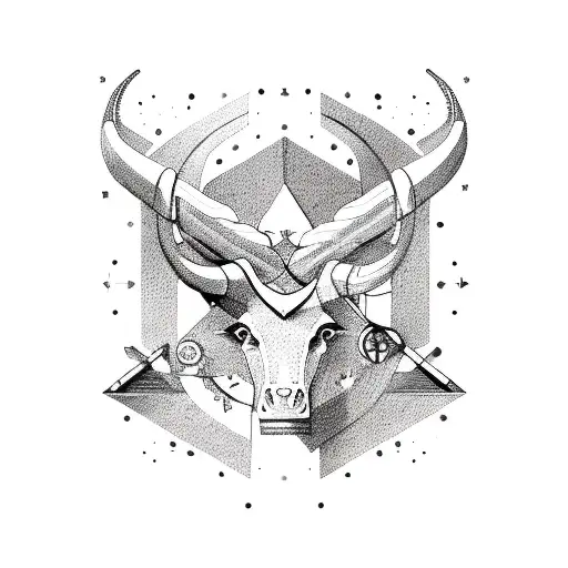 Taurus And Sagittarius Zodiac Symbols Intertwined