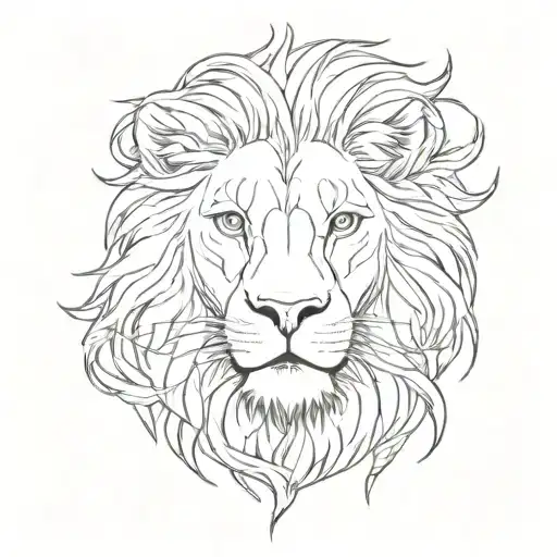 Leo Symbol Integrated With A Sketch Of A Lion
