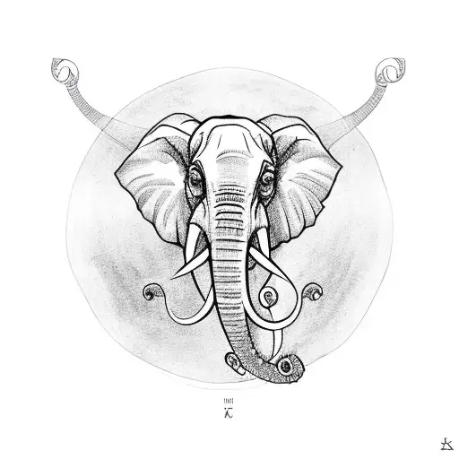 Henna Elephant Christian Cross