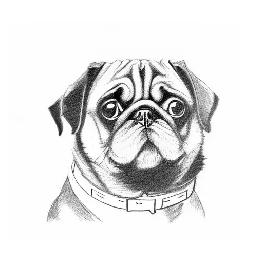 A Black Pug Sitting Giving A Paw