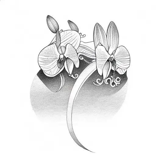 Orchid With Waterfall