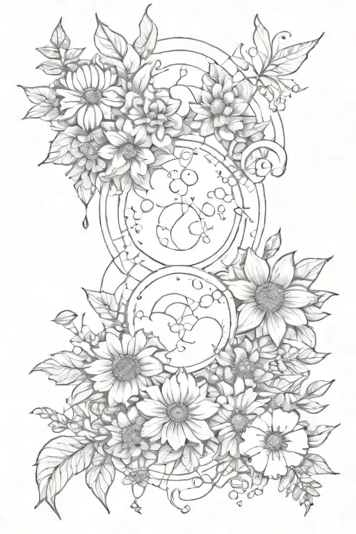 Flower And Moon Phases