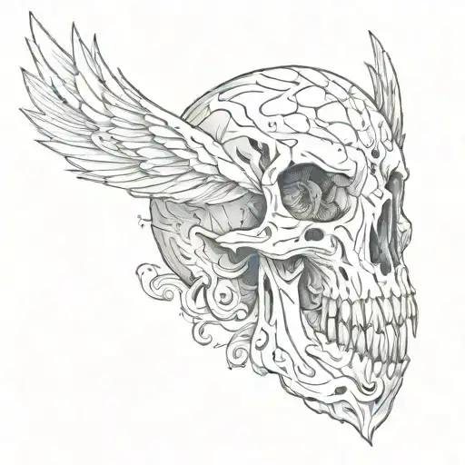 Raven Skull Surrounded