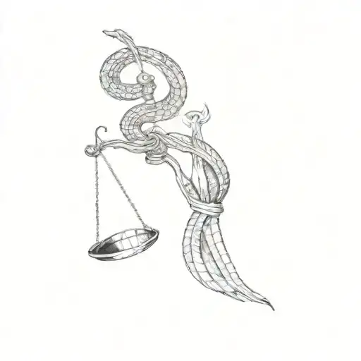 Scales Of Justice And Boxing Fire Snake