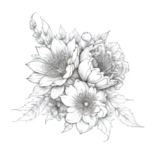 July August November Birth Flower Bouquet