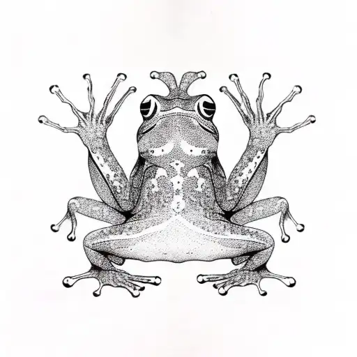 Enigmatic Psychedelic Celestial Frog