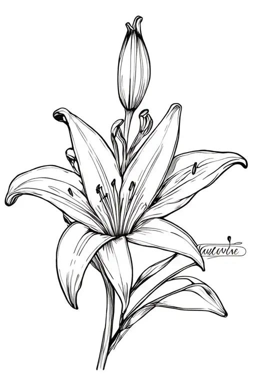 Lily Flower With Name Incorporated