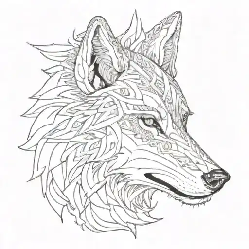 Nordic Wolf Head