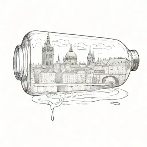 Prague Inside A Water Bottle