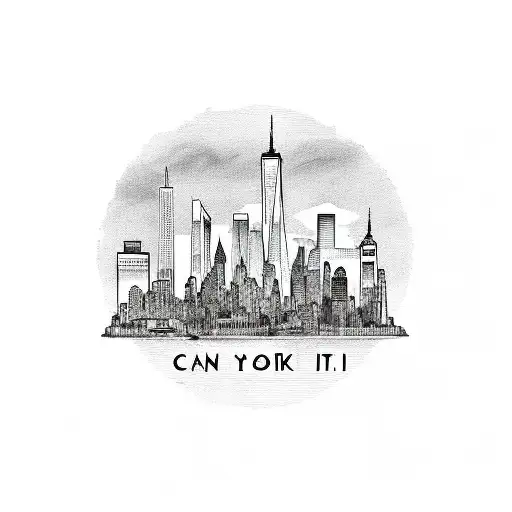 Nyc Skyline With Word Neighborhoods