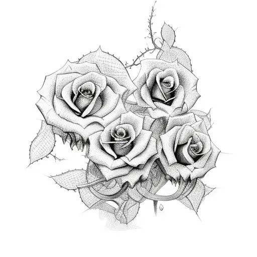 Cross With Rose Vines With Thorns