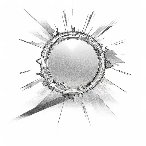 Broken Mirror Reflecting The Sun