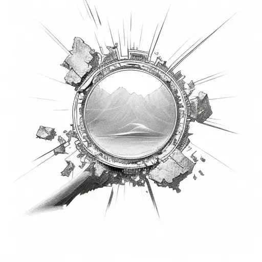 Broken Mirror Reflecting The Sun