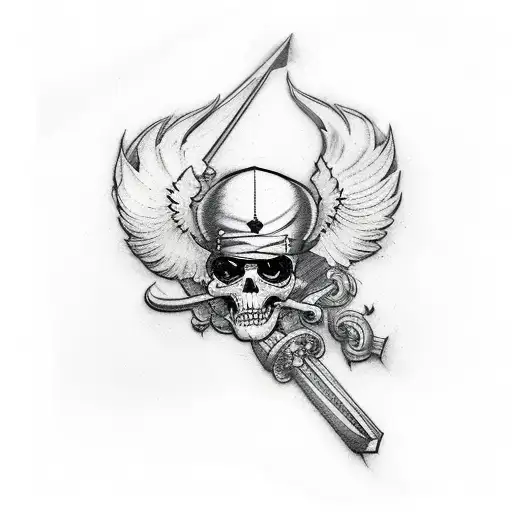 Cardinal Direction Tattoo In Pirate Style