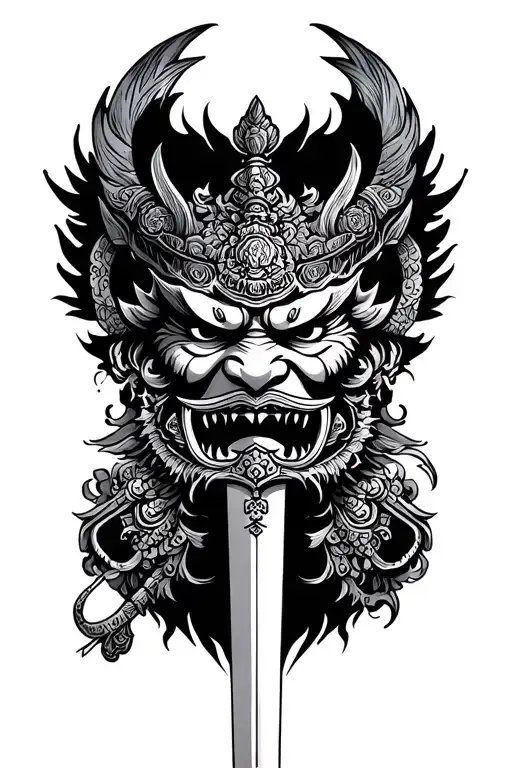 Barong Ragdah With Sword Emerging