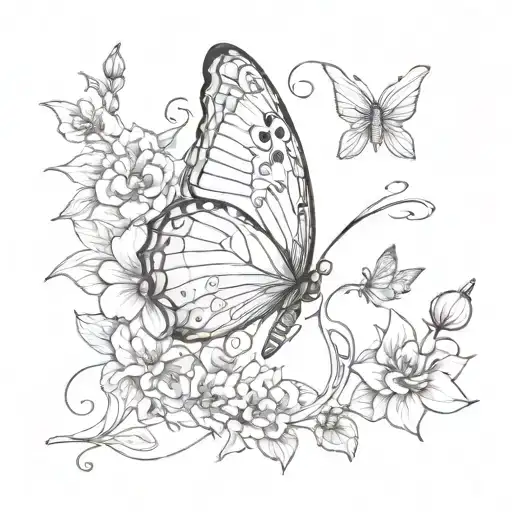 Butterfly With One Wing In Bloom