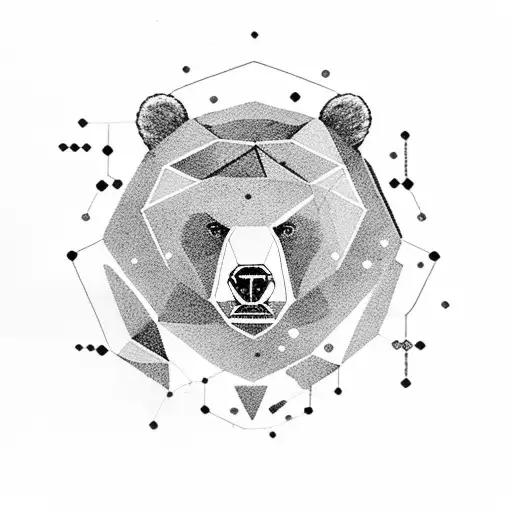 Ursa Constellation With Bear Outline