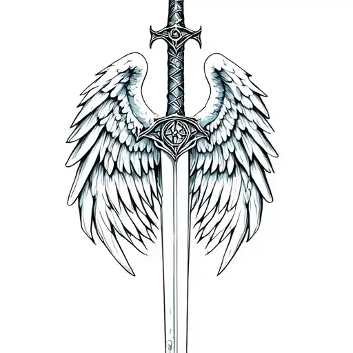 Wiccan Sword One Angel Wing