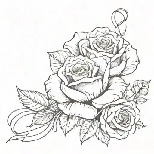 Rose With Ribbon Intertwined