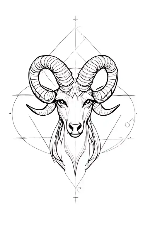 Black Aries Zodiac Symbol