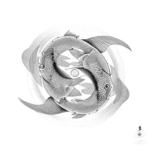 2 Koi Fish Circling Eachother In A Pond