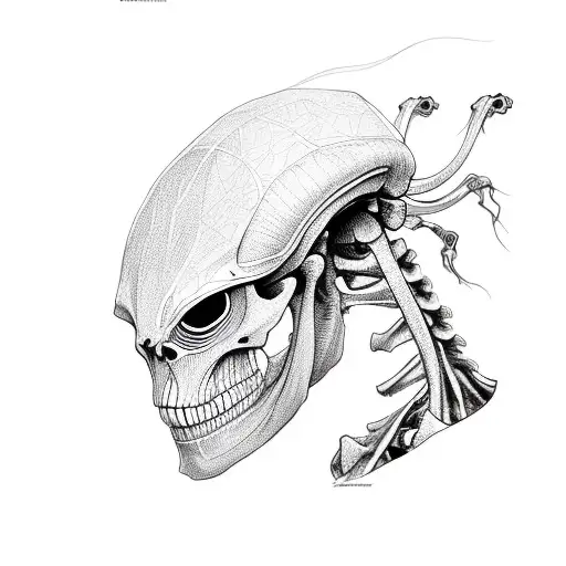 Alien Skeleton Side Profile