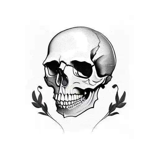 Skull Made Up Of Intricate Poppy Flower Patterns