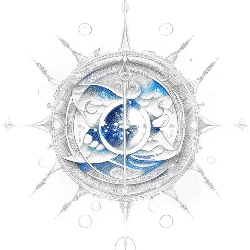 A Celestial Pisces Symbol Adorned With Delicate Waves