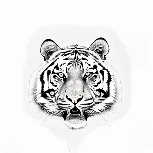 Illustrate A Tiger Expressing Love And Anger In A Sketch Style