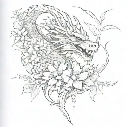 Dragon And Flowers