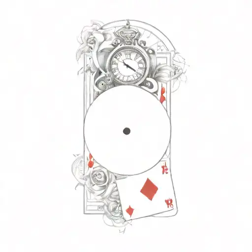 Playing Cards And A Clock