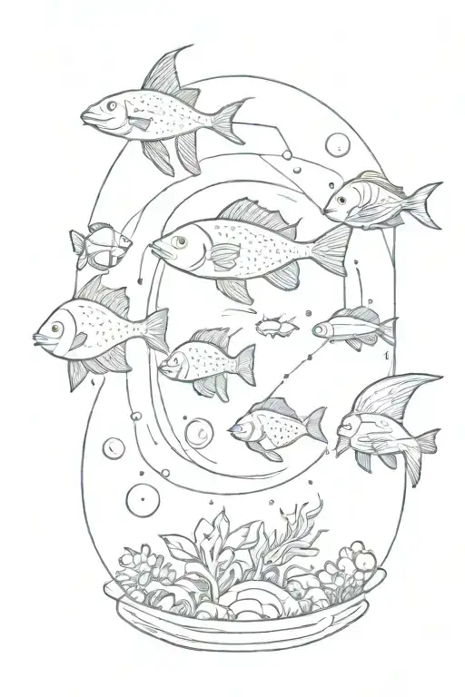 Aquarium Zodiac Symbol Intertwined With Technology Stuff