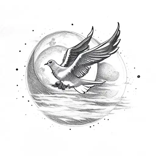 Dove And A Moon