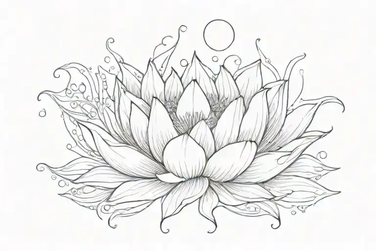 A Lotus With A Half Moon And Write Peace With It