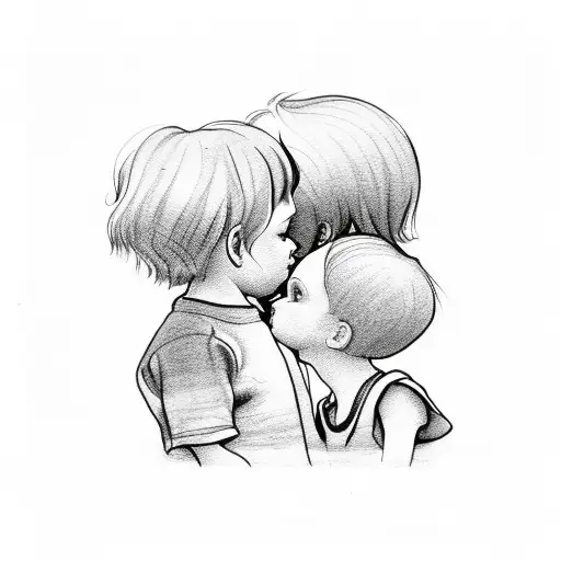 Two Children Kiss