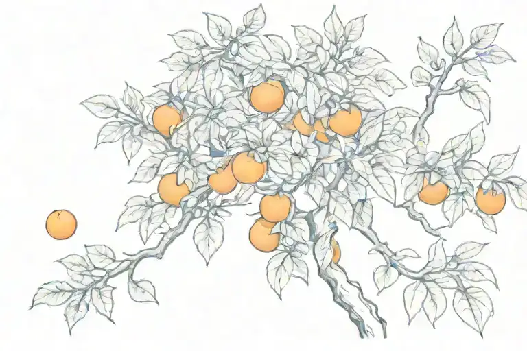 A Brach Of An Orange Tree