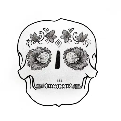 Photograph Camera Surrounded By Mexican Sugar Skulls