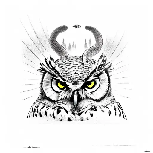 Owl Catching A Snake