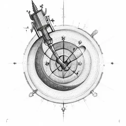 Sagittarius And Aquarius Constelation With A Galaxy In Between