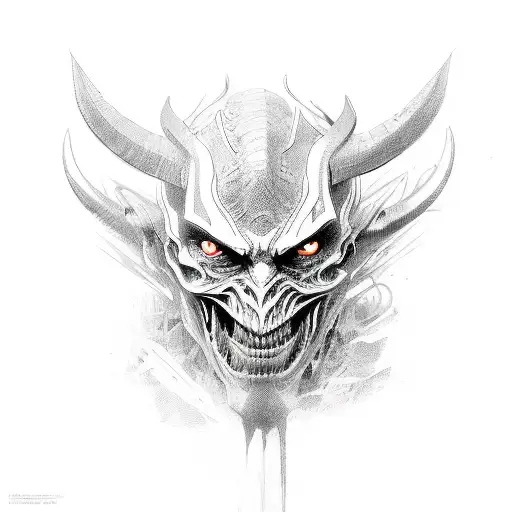 Demon Z Czaszkami We Mgle