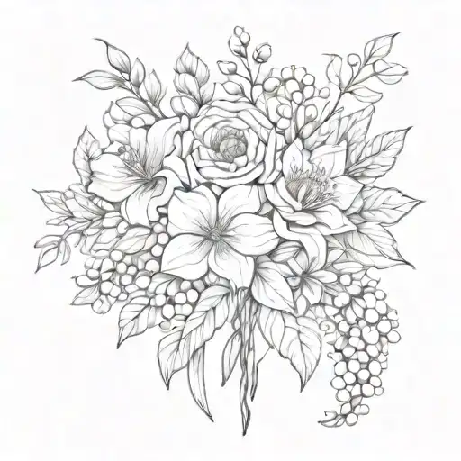 July August November Birth Flower Bouquet