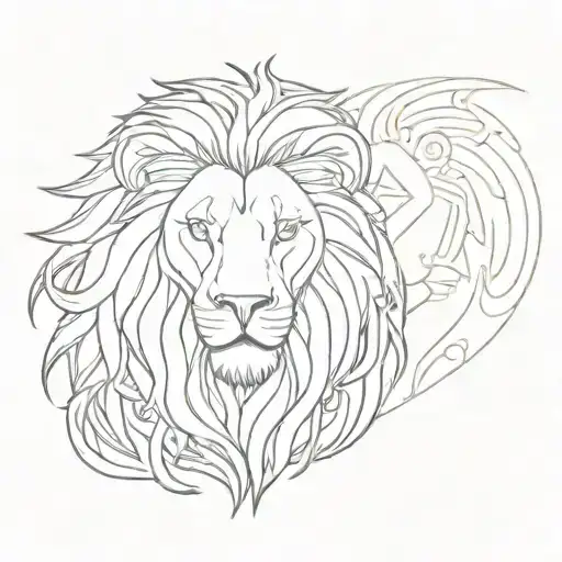 Lion And Leo Zodiac Logo