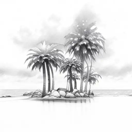 A Gothic California Beach Scene With Rain Clouds