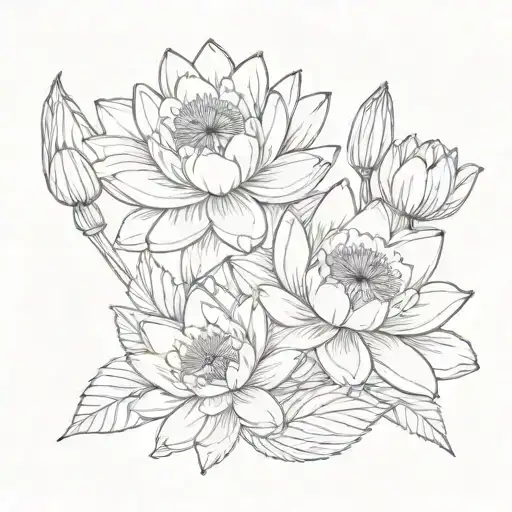 Boquet Water Lilly Violet Poppy Flower