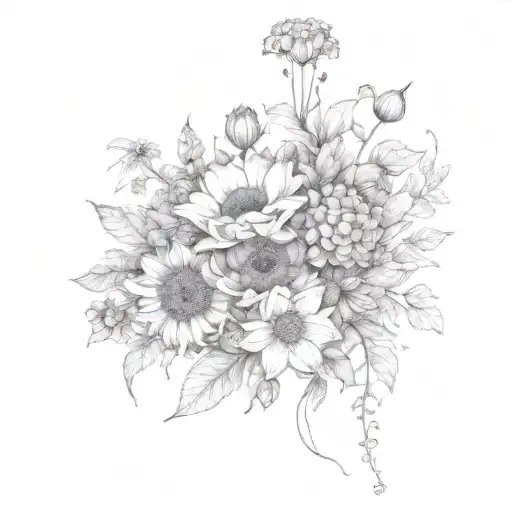 July August November Birth Flower Bouquet