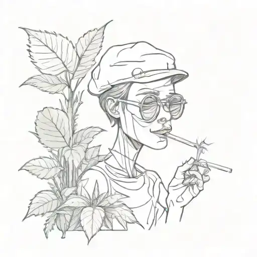 Venus Fly Trap Plant With Sunglasses Smoking A Cigarette